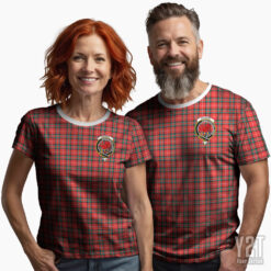 Stewart (Stuart) of Bute Scottish Tartan T-shirt with Crest – Authentic Clan Apparel