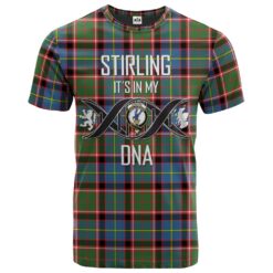 Stirling Bannockburn Clan DNA In Me Tartan Crest T-Shirt