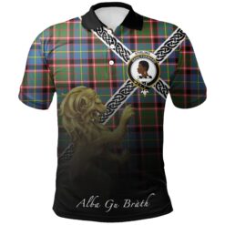 Stirling & Bannockburn District Polo Shirts Tartan Crest Celtic Scotland Lion