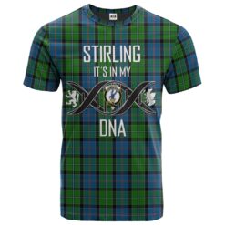 Stirling Clan DNA In Me Tartan Crest T-Shirt