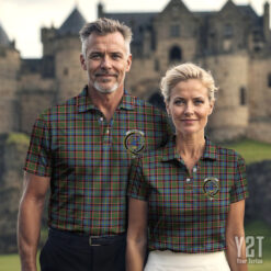 Stirling (of Cadder-Present Chief) Clan Tartan Polo with Crest - Authentic Scottish Apparel