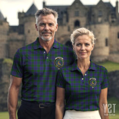 Strachan Clan Tartan Polo with Crest - Authentic Scottish Apparel