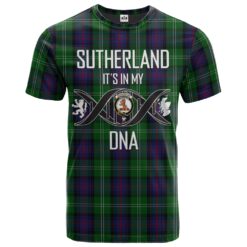 Sutherland 01 Clan DNA In Me Tartan Crest T-Shirt