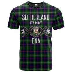 Sutherland Modern Clan DNA In Me Tartan Crest T-Shirt