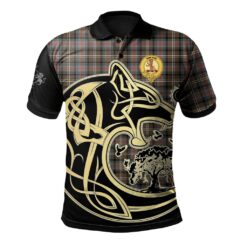 Sutherland Weathered Clan Polo Shirt Viking Wolf