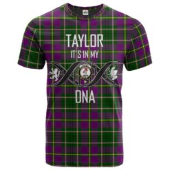 Taylor Clan DNA In Me Tartan Crest T-Shirt