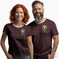 Tennant Scottish Tartan T-shirt with Crest – Authentic Clan Apparel