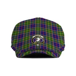 The Gentleman’s Colville Clan Tartan Crest Jeff Cap - Tartan Flat Cap