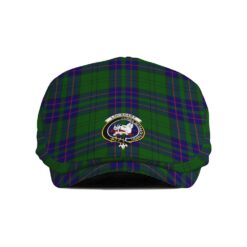 The Gentleman’s Lockhart Clan Tartan Crest Jeff Cap - Tartan Flat Cap