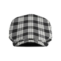 The Gentleman’s MacFarlane Black & White Ancient Clan Tartan Jeff Cap - Tartan Flat Cap