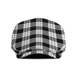 The Gentleman’s MacFarlane Black & White Clan Tartan Jeff Cap - Tartan Flat Cap