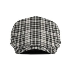 The Gentleman’s Scott Black & White Ancient Clan Tartan Jeff Cap - Tartan Flat Cap