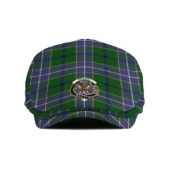 The Gentleman’s Wishart Clan Tartan Crest Jeff Cap - Tartan Flat Cap