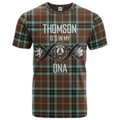 Thomson Hunting Modern Clan DNA In Me Tartan Crest T-Shirt