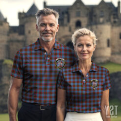 Trotter Clan Tartan Polo with Crest - Authentic Scottish Apparel