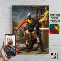 Turn Me Royal - Personalized Scottish Portrait | Custom Tartan Canvas Art Gift for Men