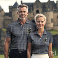 Tweedie Clan Tartan Polo with Crest - Authentic Scottish Apparel