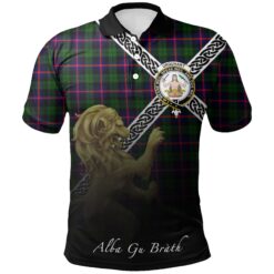 Urquhart Modern Polo Shirts Tartan Crest Celtic Scotland Lion
