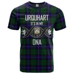 Urquhart White Line Clan DNA In Me Tartan Crest T-Shirt