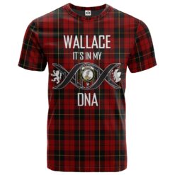 Wallace Clan DNA In Me Tartan Crest T-Shirt