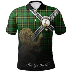 Wallace Hunting - Green Polo Shirts Tartan Crest Celtic Scotland Lion