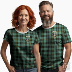 Wallace Hunting Ancient Scottish Tartan T-shirt with Crest – Authentic Clan Apparel