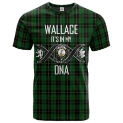 Wallace Hunting Clan DNA In Me Tartan Crest T-Shirt