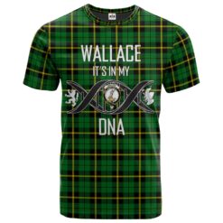 Wallace Hunting Green Clan DNA In Me Tartan Crest T-Shirt