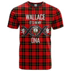 Wallace Hunting Red Clan DNA In Me Tartan Crest T-Shirt