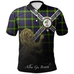 Watson Modern Polo Shirts Tartan Crest Celtic Scotland Lion