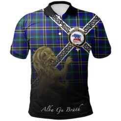 Weir Modern Polo Shirts Tartan Crest Celtic Scotland Lion