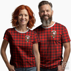 Wemyss Scottish Tartan T-shirt with Crest – Authentic Clan Apparel