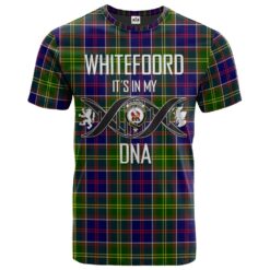 Whitefoord modern Clan DNA In Me Tartan Crest T-Shirt