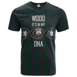 Wood Clan DNA In Me Tartan Crest T-Shirt
