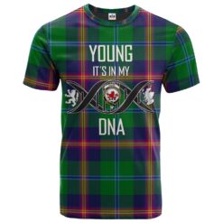 Young Modern Clan DNA In Me Tartan Crest T-Shirt