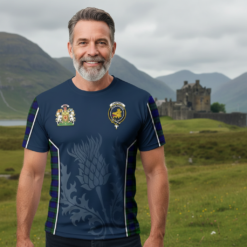 [Clan Name] Custom Scottish Thistle Heritage Sport Tee – Personalized Clan Pride Performance Shirt